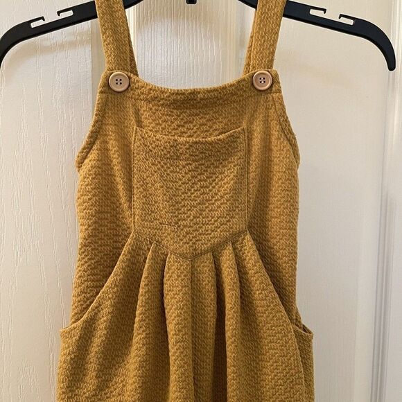 Dot Dot Smile Limited Edition Soft Romper Overalls Mustard Yellow Girls Size 2T - Picture 5 of 11